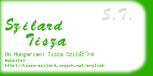 szilard tisza business card